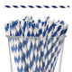 Blue & White Biodegradable Paper Straws