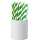 Green & White Biodegradable Paper Straws