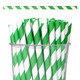 Green & White Biodegradable Paper Straws