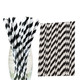 Black & White Biodegradable Paper Straws