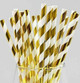 Gold & White Biodegradable Paper Straws