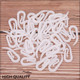 White Plastic Curtain Hooks - 50pcs