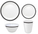 White and Black Design Melamine BBQ and Party Set - 16pcs