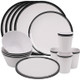 White and Black Design Melamine BBQ and Party Set - 16pcs