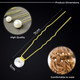18pcs Mixed Sizes Pearl Hair Gold Pins