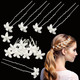 Vintage Pearl and Crystal Flower Bridal Hair Pins