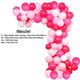 5m Latex Balloon Arch Kit - Rose Pink, Red, Orange, 90pcs