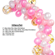 5m Latex Balloon Arch Kit - Baby Pink, Hot Pink, White, 163pcs