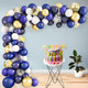 125pc Balloon Arch kit - Light Blue, Navy Blue, White, Grey, Metallic Gold with Gold & Silver Confetti Balloon Set