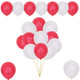10" Helium-Quality Latex Plain Balloons - Red & White
