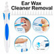 Ear Wax Remover Kit - 16pcs Washable Tips, Soft Silicone Spiral Ear Cleaner Tool for Effective Earwax Removal