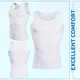 Men Slimming Vest Body Shaper Slim Chest Belly Waist Boobs Compression Shirt White - 1pc