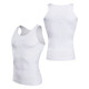 Men Slimming Vest Body Shaper Slim Chest Belly Waist Boobs Compression Shirt White - 1pc