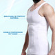 Men Slimming Vest Body Shaper Slim Chest Belly Waist Boobs Compression Shirt White - 1pc