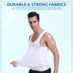 Men Slimming Vest Body Shaper Slim Chest Belly Waist Boobs Compression Shirt White - 1pc