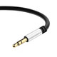 1M Pro Black 3.5Mm Jack Male To Male Stereo Audio Cable Lead Gold Aux Headphone - 1pc