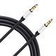 1M Pro Black 3.5Mm Jack Male To Male Stereo Audio Cable Lead Gold Aux Headphone - 1pc