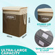 Portable Polyester 70L Collapsible Laundry Basket with Lid