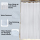 93GSM Bathroom Shower Curtains - White