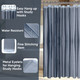 93GSM Bathroom Shower Curtains - Black
