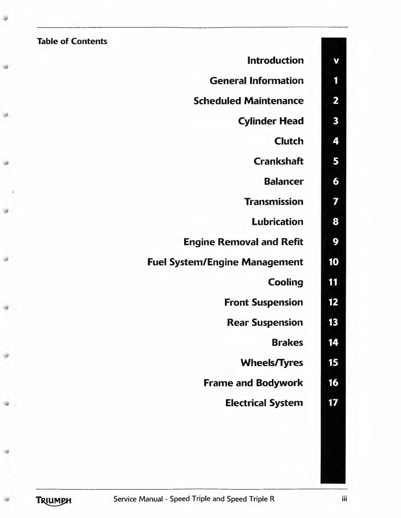 Triumph 2016 Speed Triple R Service Manual