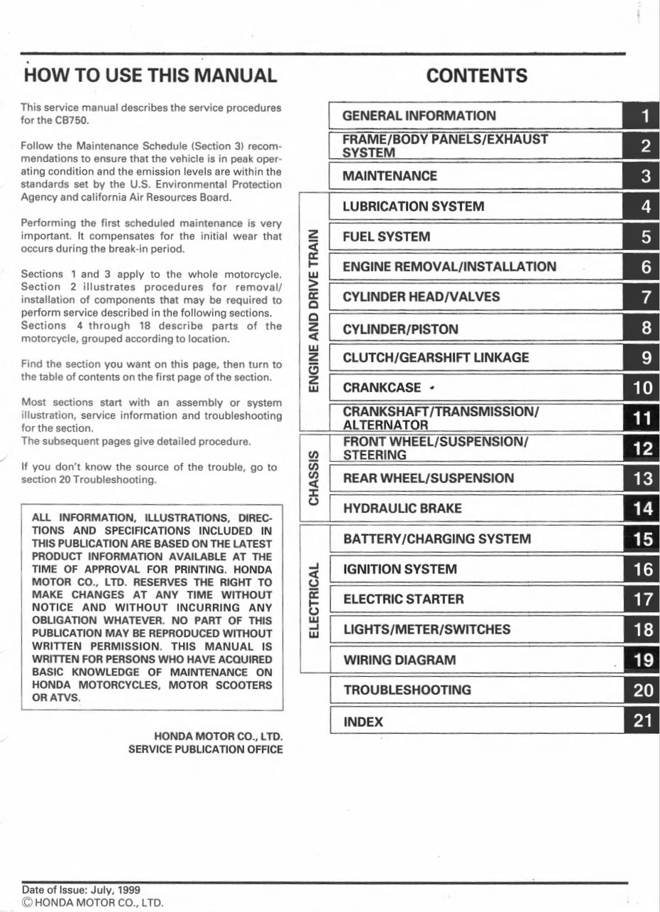 1995 HONDA NIGHTHAWK 750 OWNERS MANUAL PDF visual data 6