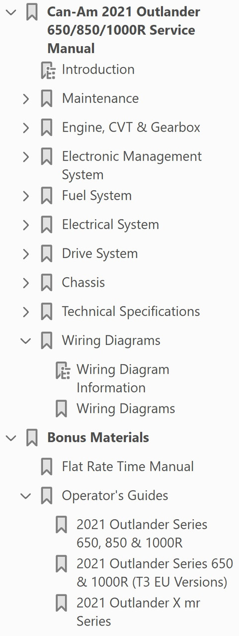 2021 CAN AM OUTLANDER 650 SERVICE MANUAL visual data 5