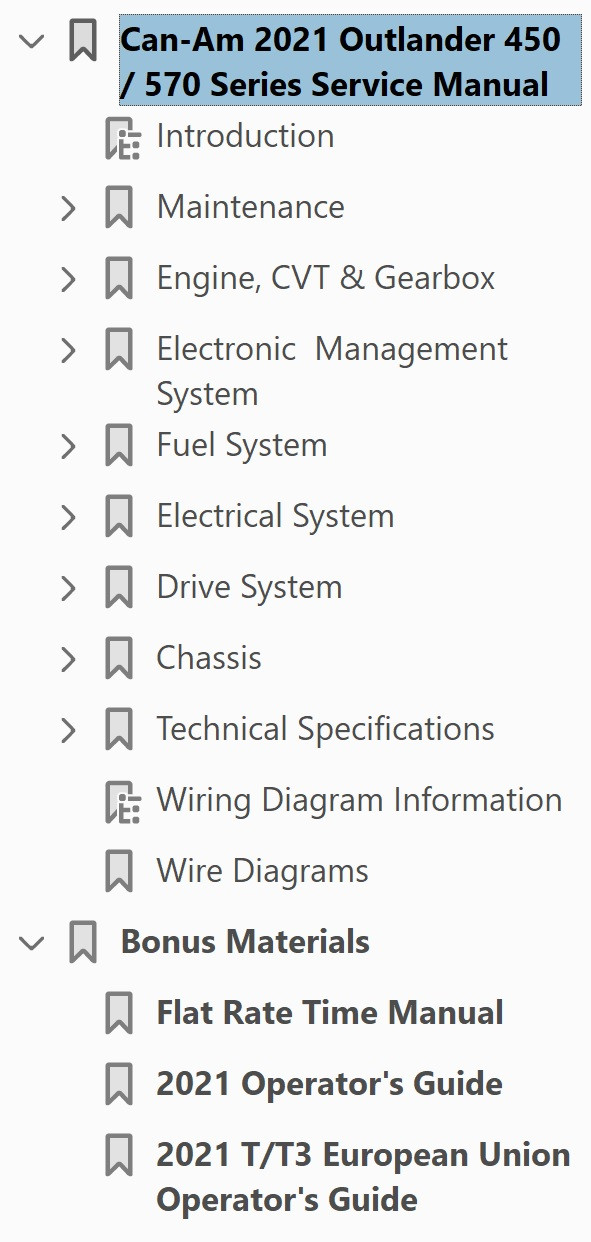 2021 CAN AM OUTLANDER 570 SERVICE MANUAL PDF visual data 6