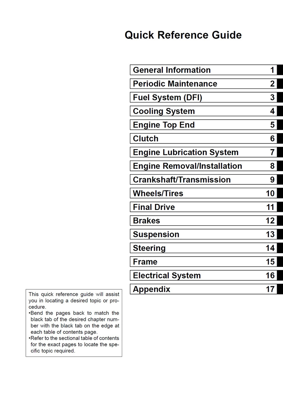 Service Manual Kawasaki 2014 Ninja ZX-14R Repair
