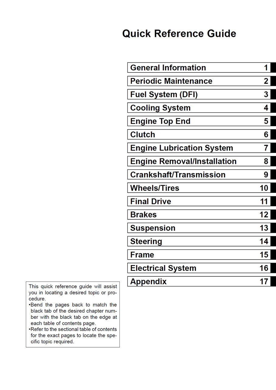 Service Manual Kawasaki 2011 Z1000SX Repair