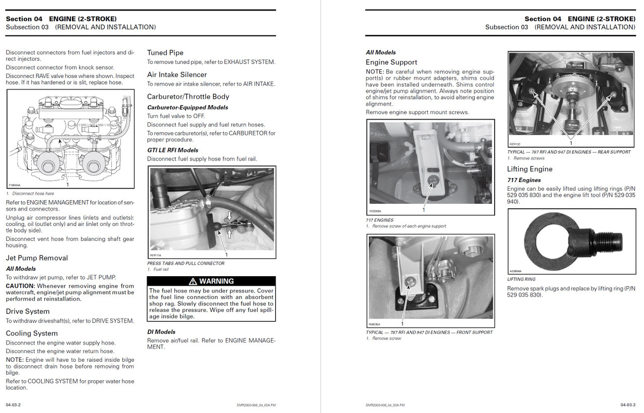 Sea-Doo 2003 XP DI Jetski Service Manual