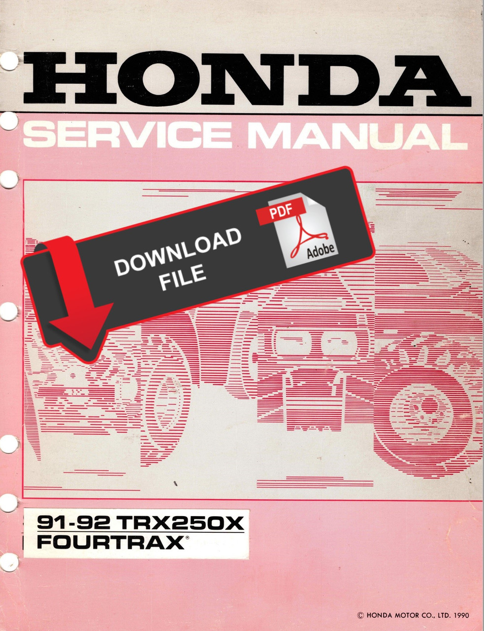 HONDAサービスマニュアル Honda 1988 TRX 250 X FourTrax Service Manual
