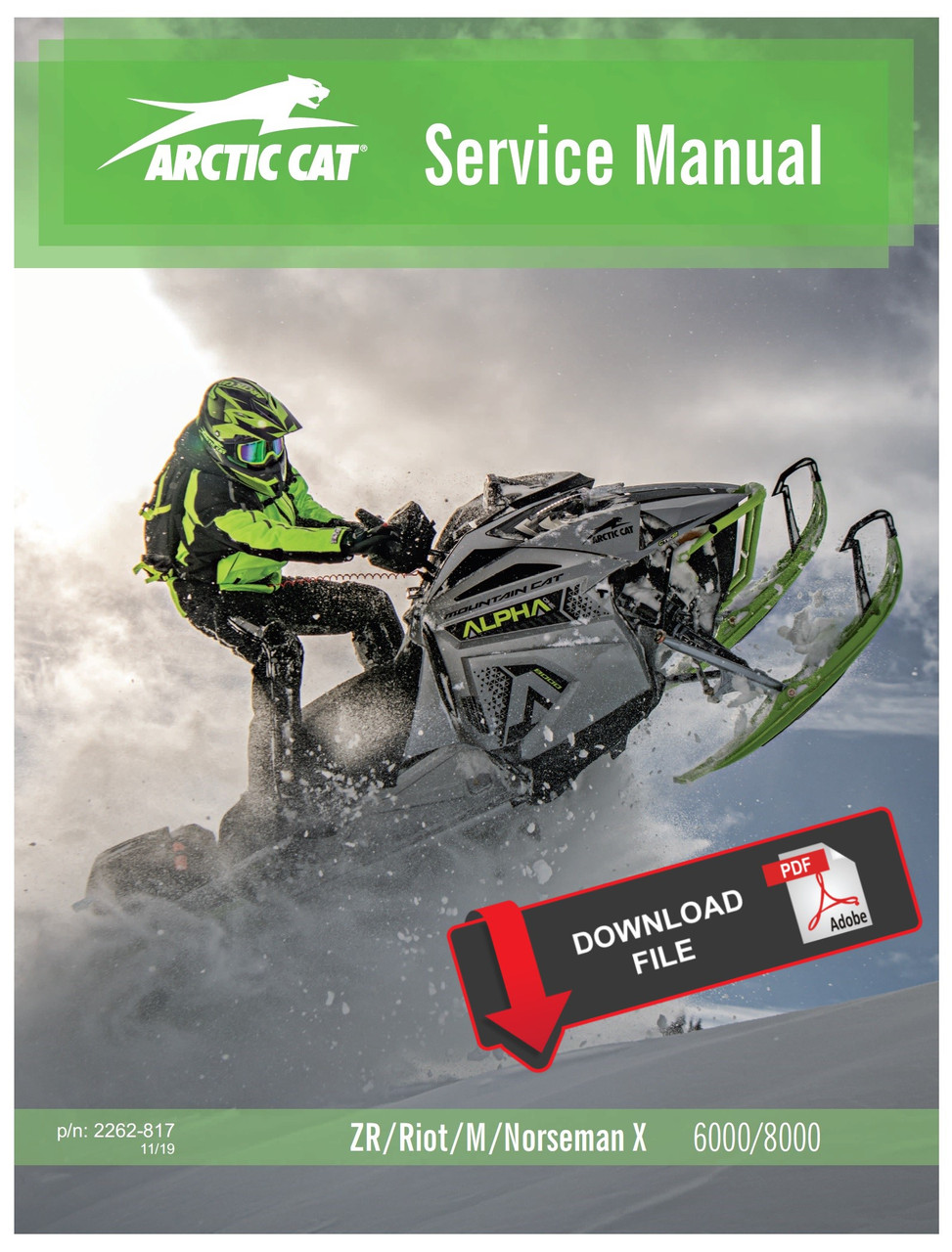 Arctic Cat 2020 M 8000 Hardcore Alpha One Snowmobile Service Manual
