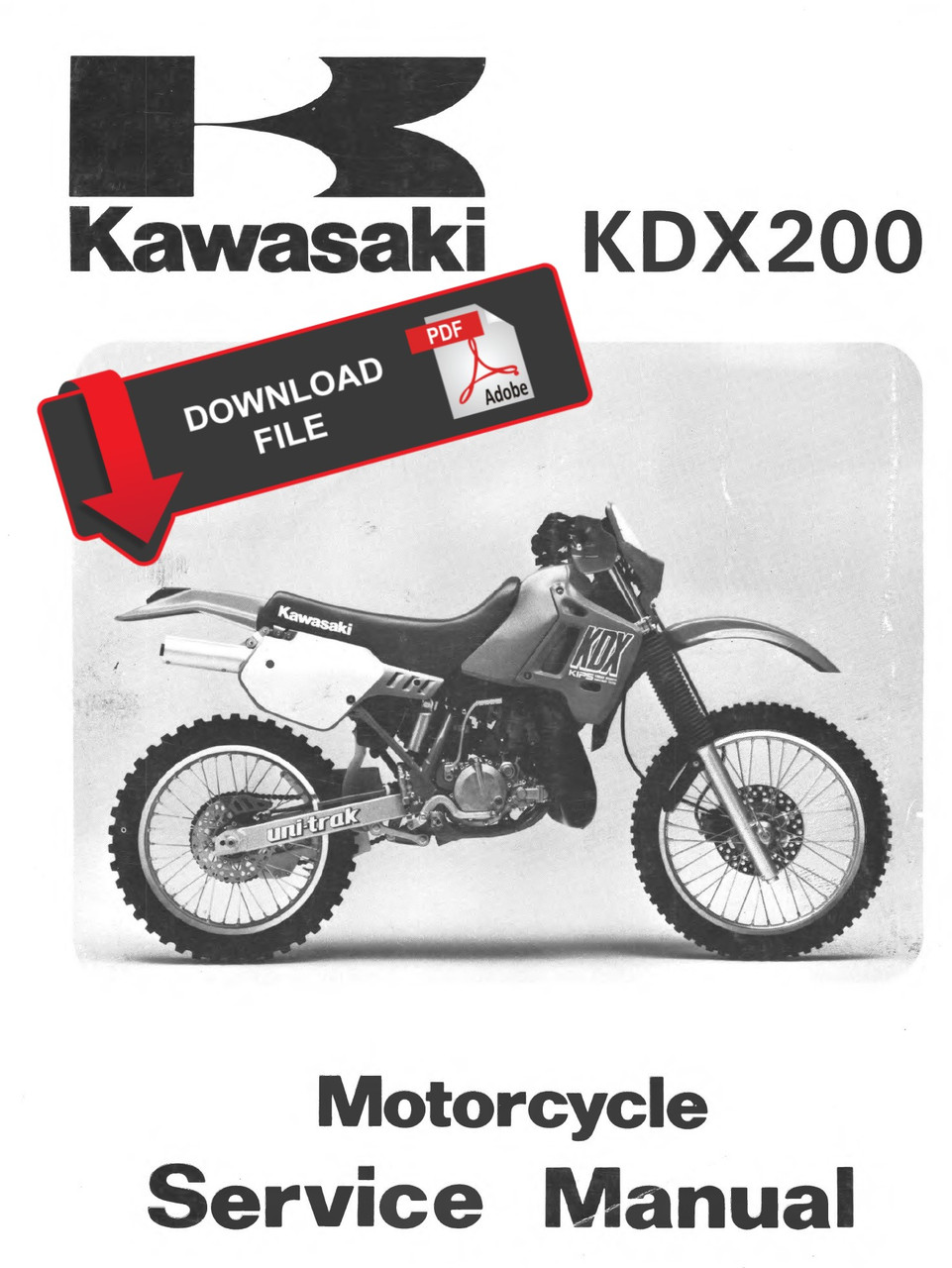 Service Manual Kawasaki 1990 KDX 200 Repair