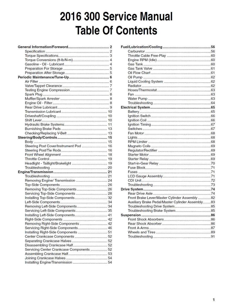2000 ARCTIC CAT 300 4X4 SERVICE MANUAL PDF visual data 3