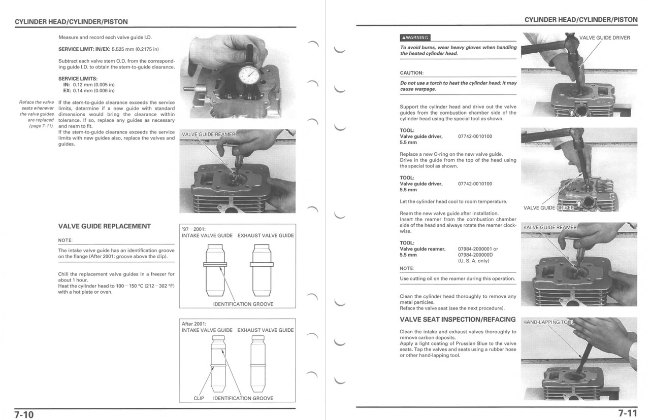 Honda 1997 TRX 250 Fourtrax Recon ATV Service Manual