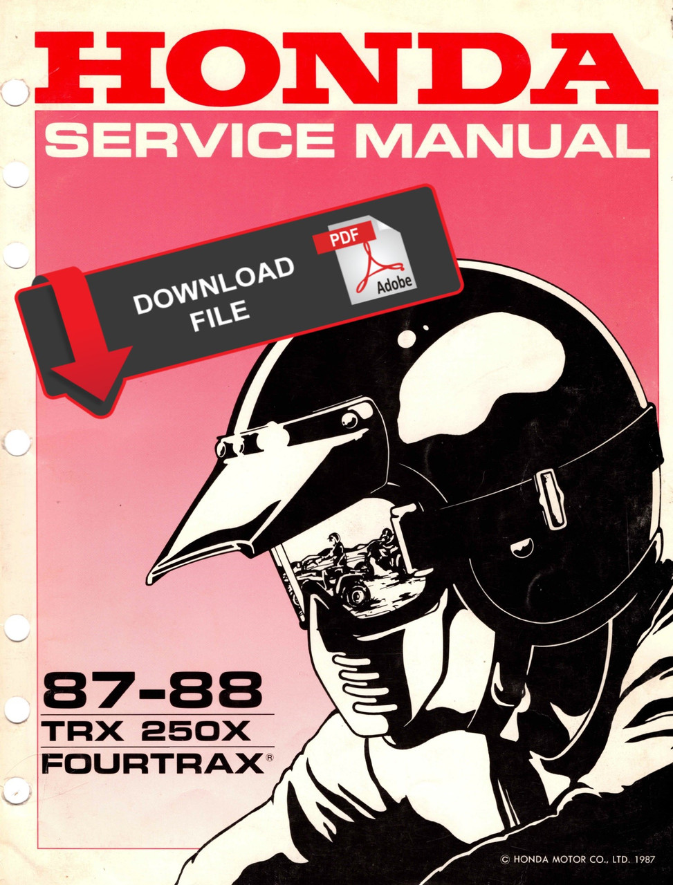 Honda 1987 TRX 250 X FourTrax Service Manual