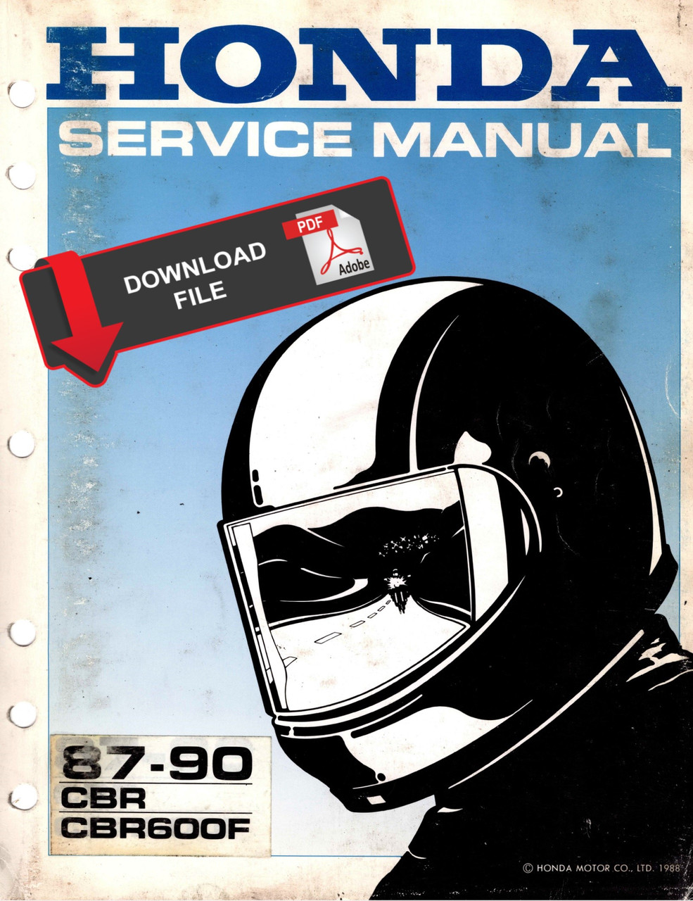 ホンダ　英語版　CBR600F1 FX サービスマニュアル Honda 1990 CBR600F Service Manual