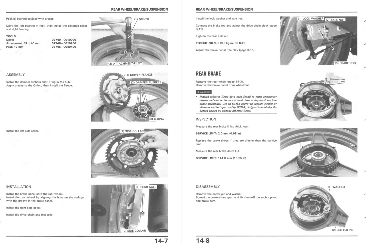 Honda 1990 Interceptor VTR 250 Service Manual