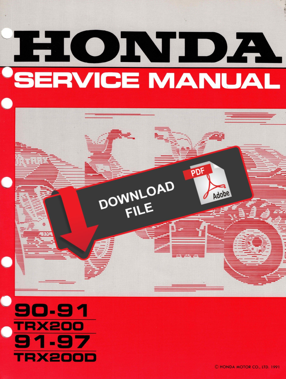 Honda 1992 TRX 200D ATV Service Manual