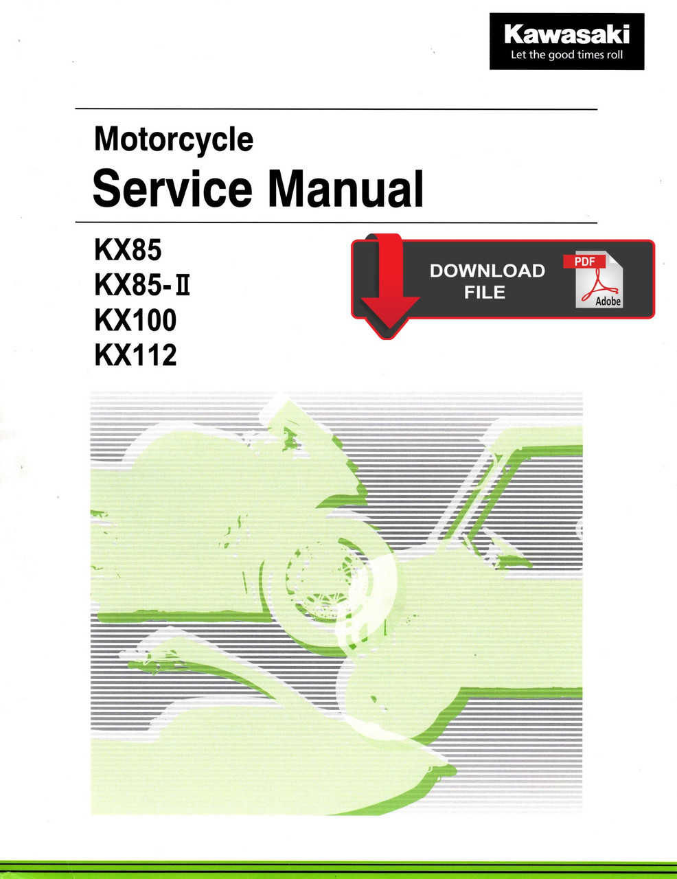 Service Manual Kawasaki 2017 KX100 Repair