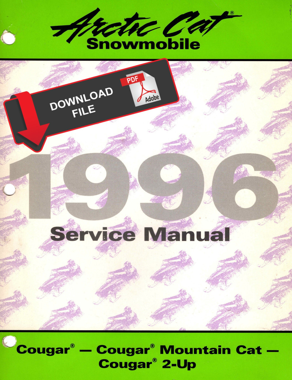 Arctic Cat 1996 Cougar Mountain Cat Snowmobile Service Manual