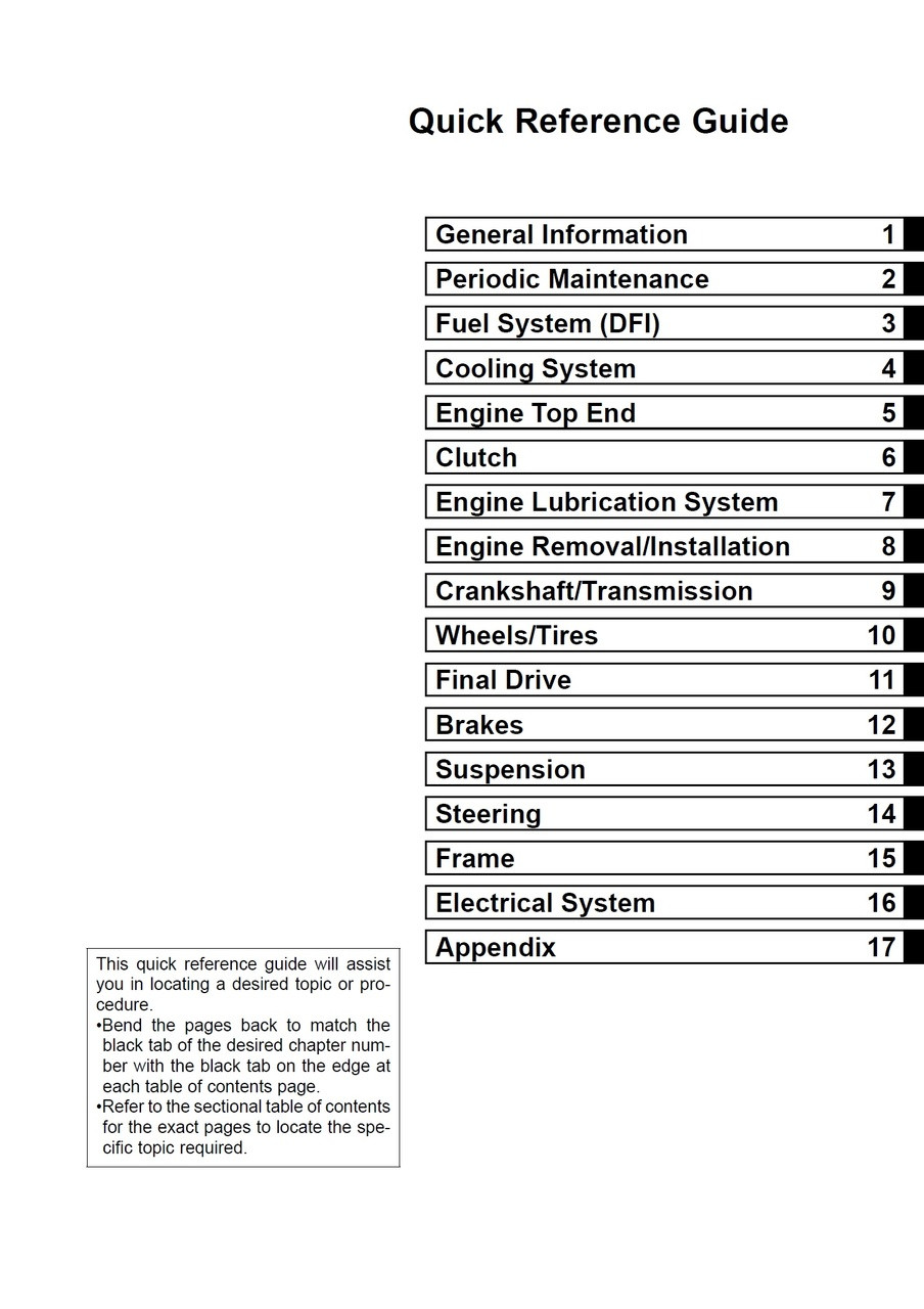 Service Manual Kawasaki 2013 Ninja ZX-14R Repair