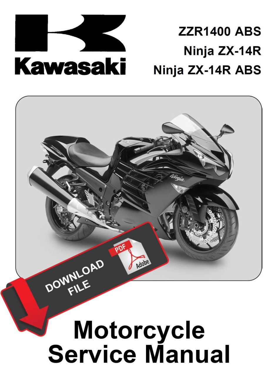 Service Manual Kawasaki 2012 Ninja ZX-14R ABS Repair