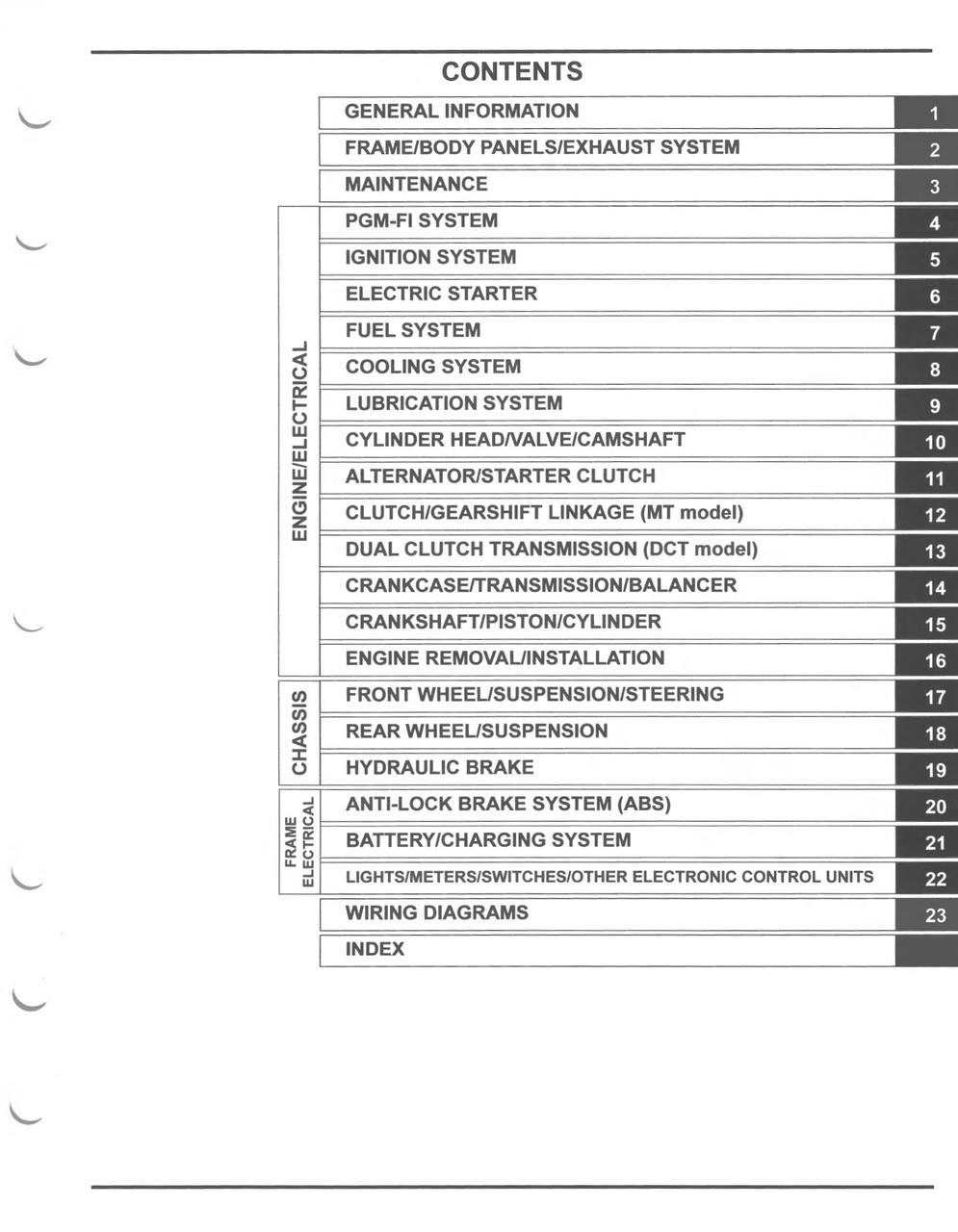 Honda 2023 Africa Twin Adventure Sports ES Service Manual