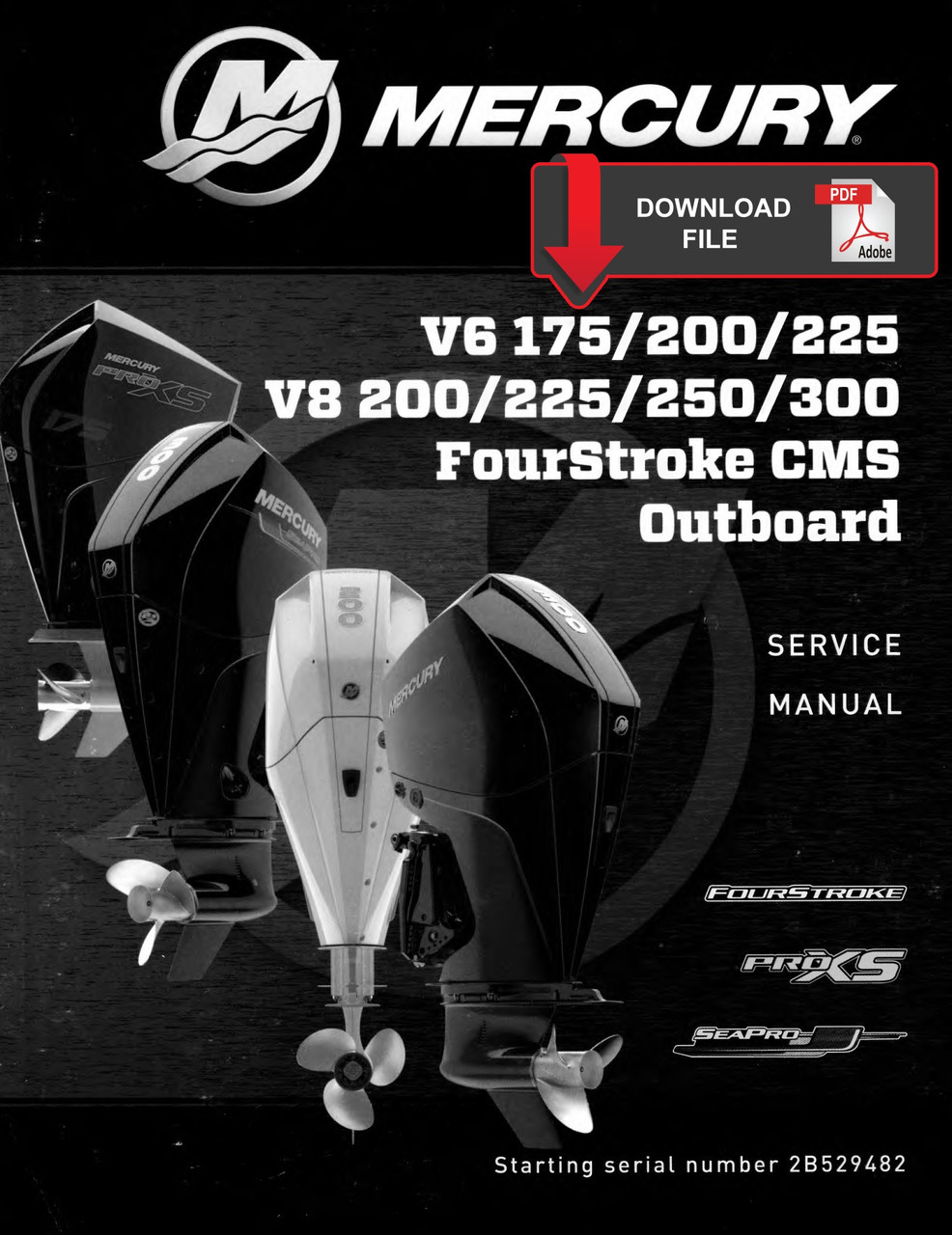 Mercury Pro XS V6 CMS 175 Outboard Motor Service Manual