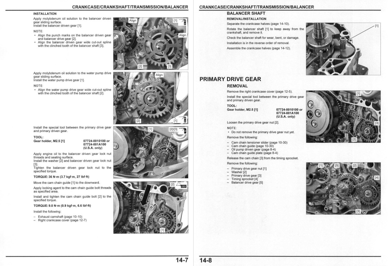 Honda 2021 CRF250R Service Manual