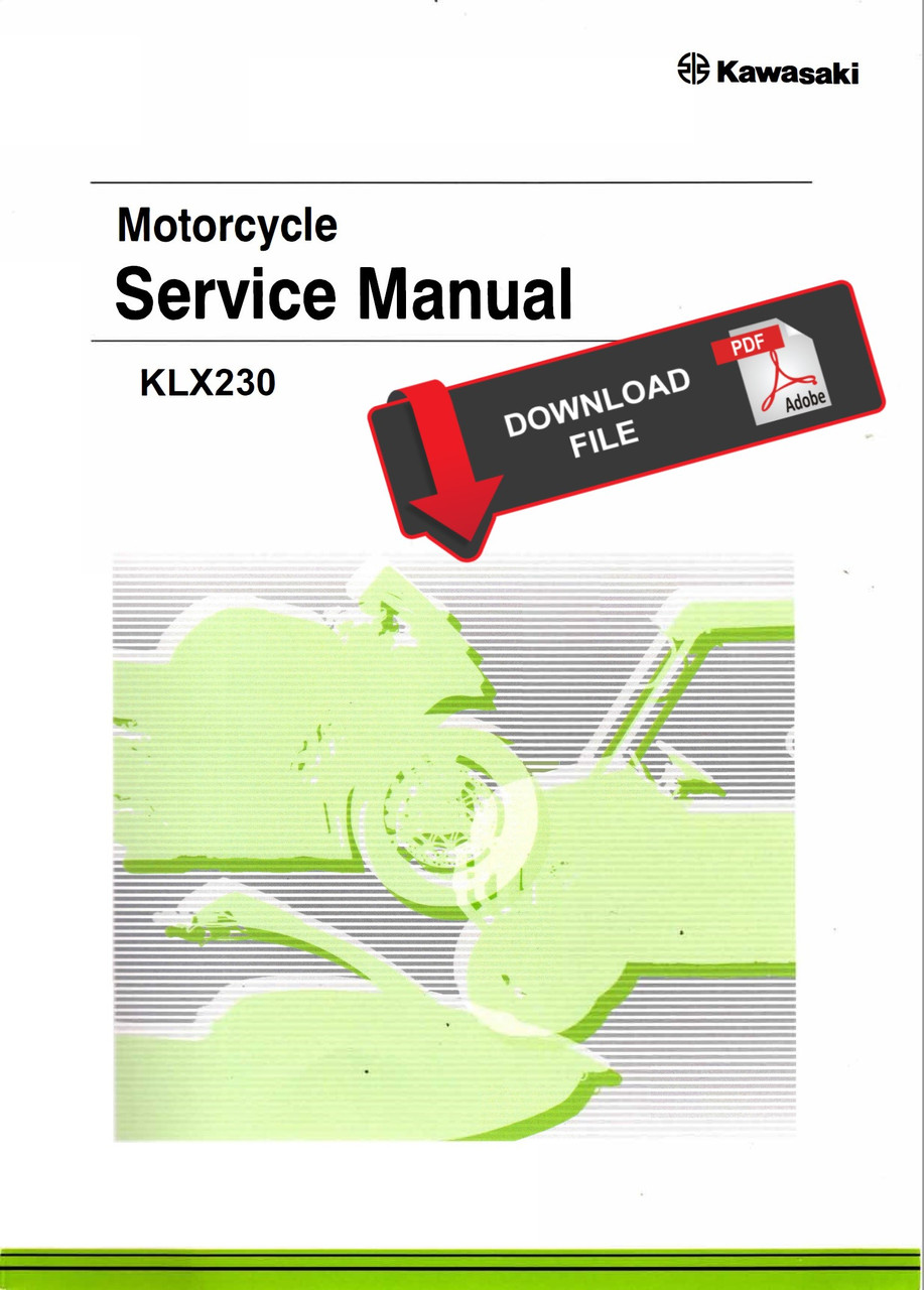 Service Manual Kawasaki 2021 KLX230 Repair