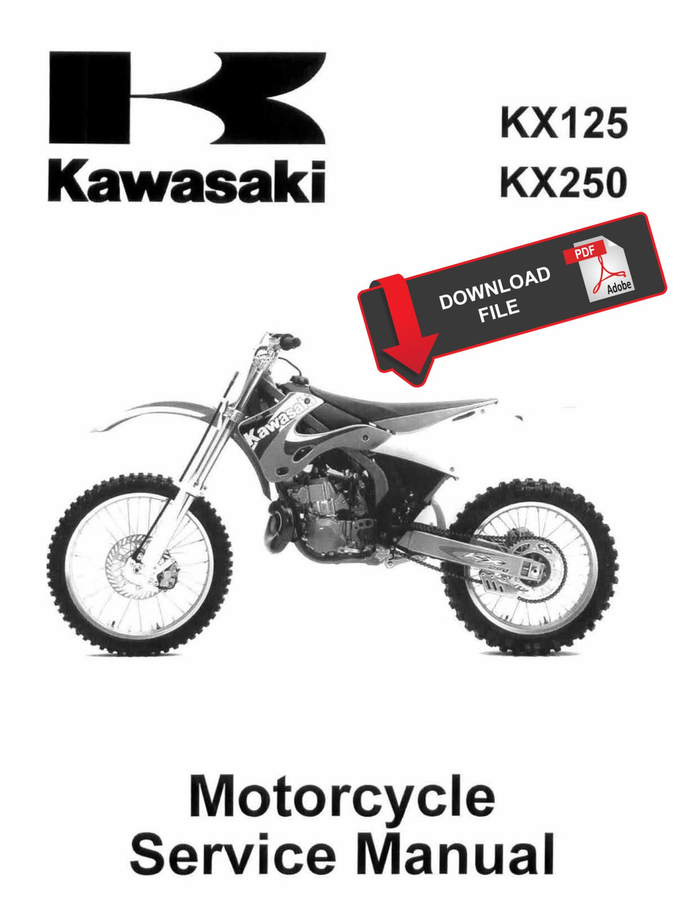 Service Manual Kawasaki 2000 KX250 Repair