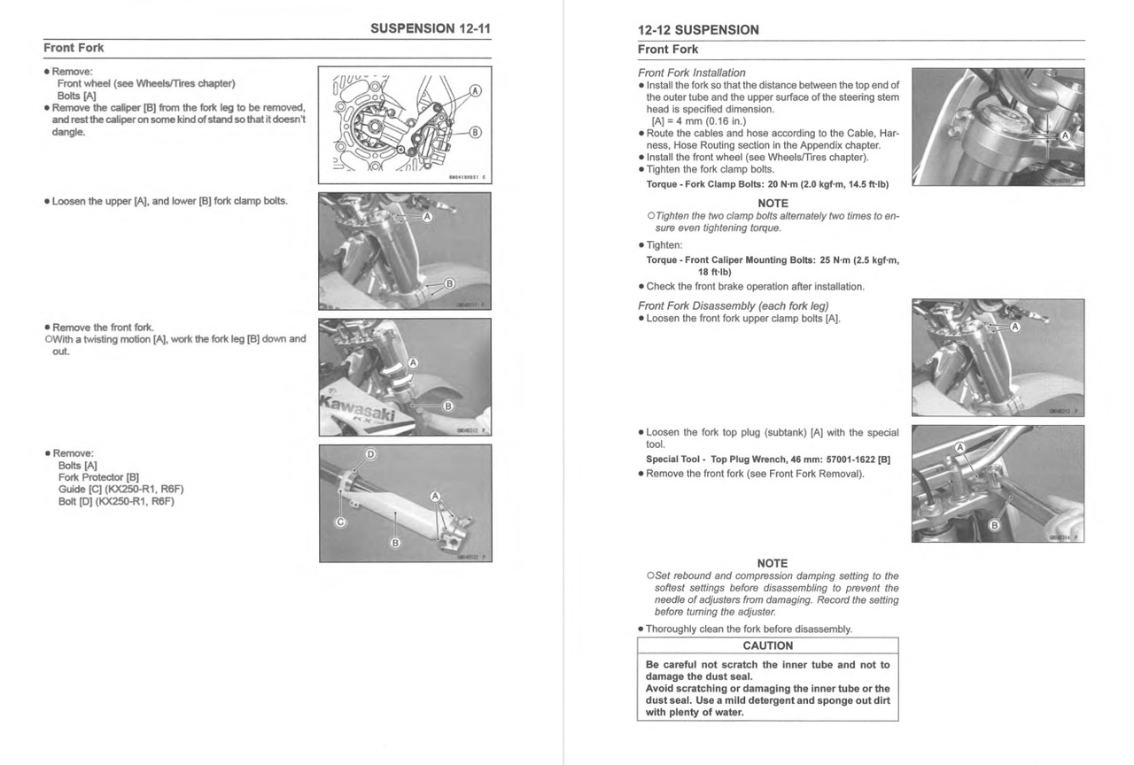 Service Manual Kawasaki 2007 KX250 Repair